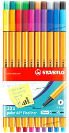 Тънкописец Stabilo Point 88, комплект 20 цвята